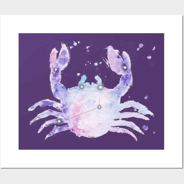 Cancer Galaxy Watercolor Wall Art by Dbaudrillier